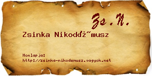 Zsinka Nikodémusz névjegykártya